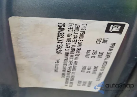 2004 Buick Century Custom z USA, uszkodzony, nr VIN 2G4WS52JX41254246